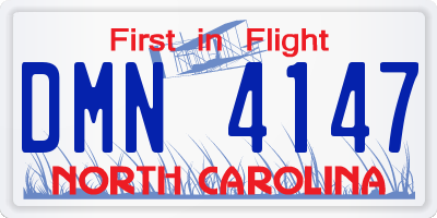 NC license plate DMN4147