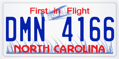 NC license plate DMN4166
