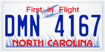 NC license plate DMN4167