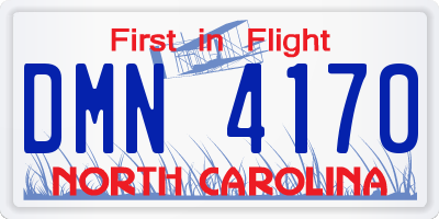 NC license plate DMN4170