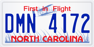 NC license plate DMN4172