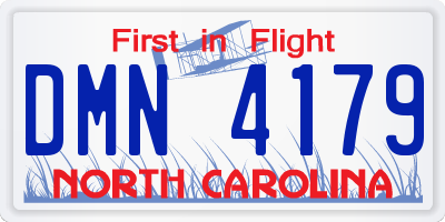 NC license plate DMN4179