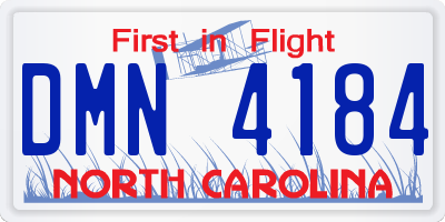 NC license plate DMN4184