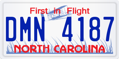 NC license plate DMN4187