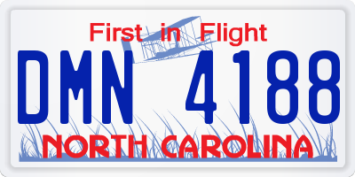 NC license plate DMN4188