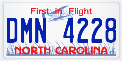 NC license plate DMN4228