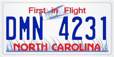 NC license plate DMN4231