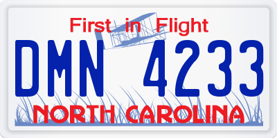 NC license plate DMN4233