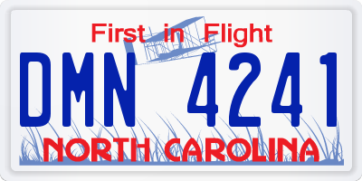 NC license plate DMN4241