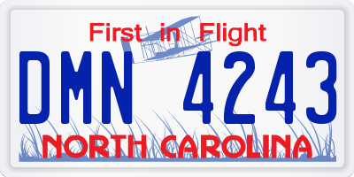 NC license plate DMN4243