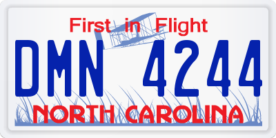 NC license plate DMN4244