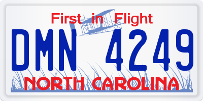 NC license plate DMN4249