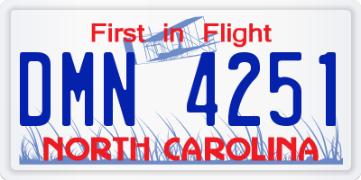 NC license plate DMN4251