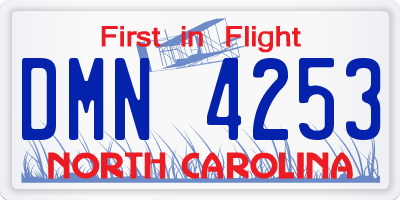 NC license plate DMN4253