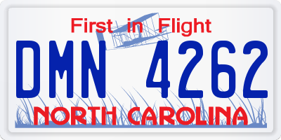 NC license plate DMN4262