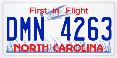 NC license plate DMN4263