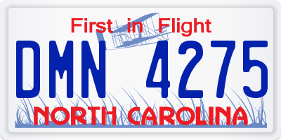 NC license plate DMN4275