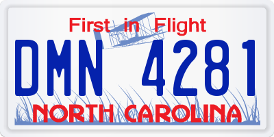 NC license plate DMN4281