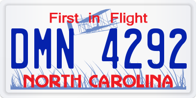 NC license plate DMN4292