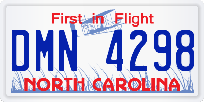 NC license plate DMN4298