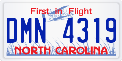NC license plate DMN4319