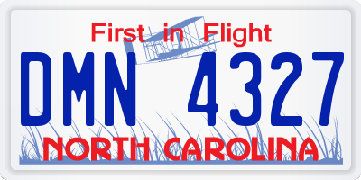 NC license plate DMN4327