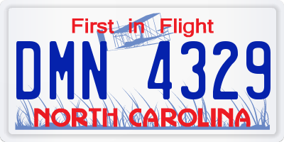 NC license plate DMN4329