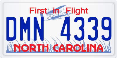 NC license plate DMN4339