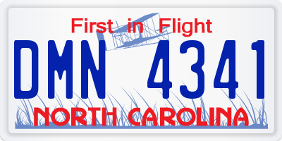 NC license plate DMN4341