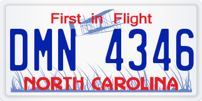 NC license plate DMN4346