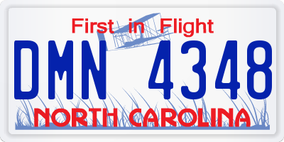 NC license plate DMN4348