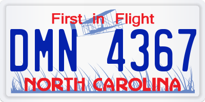 NC license plate DMN4367