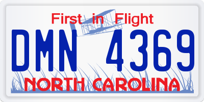 NC license plate DMN4369