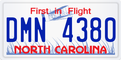 NC license plate DMN4380