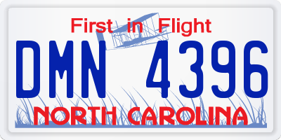 NC license plate DMN4396