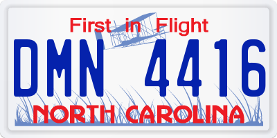 NC license plate DMN4416