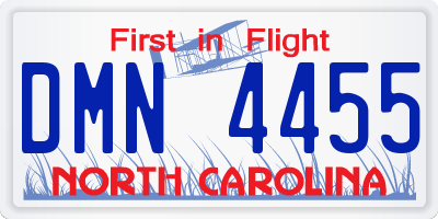 NC license plate DMN4455