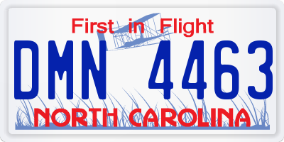 NC license plate DMN4463