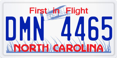 NC license plate DMN4465