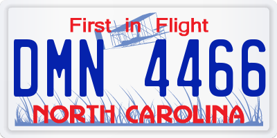 NC license plate DMN4466