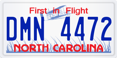 NC license plate DMN4472
