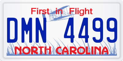 NC license plate DMN4499