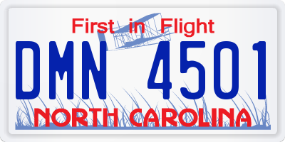 NC license plate DMN4501