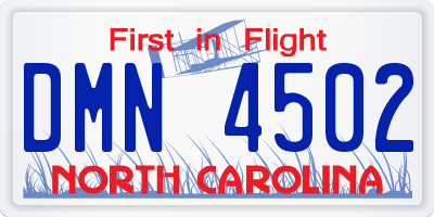 NC license plate DMN4502