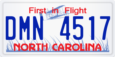 NC license plate DMN4517