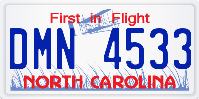 NC license plate DMN4533
