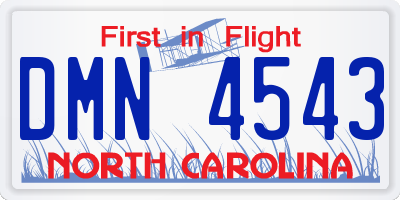 NC license plate DMN4543