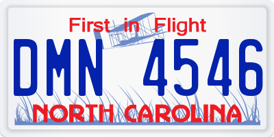 NC license plate DMN4546