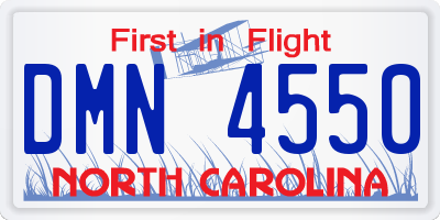 NC license plate DMN4550