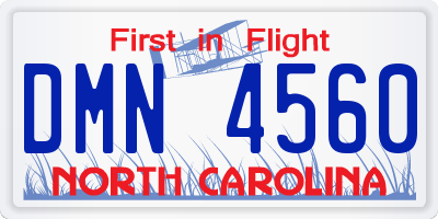 NC license plate DMN4560